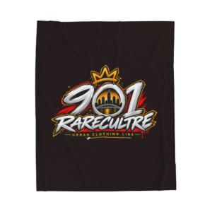 901 RareCULTRE Velveteen Plush Blanket – Urban Skyline Crown Logo Throw